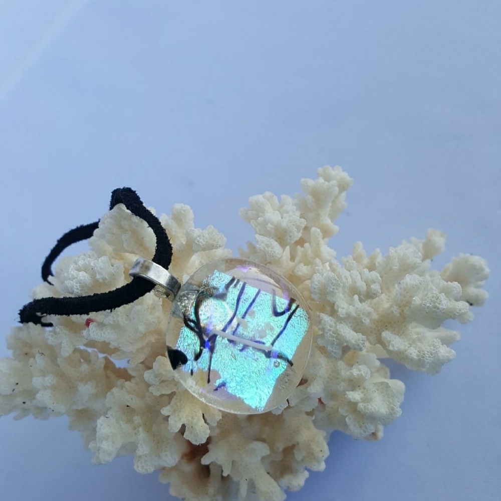 Sold "Zen" Dichroic Glass necklace